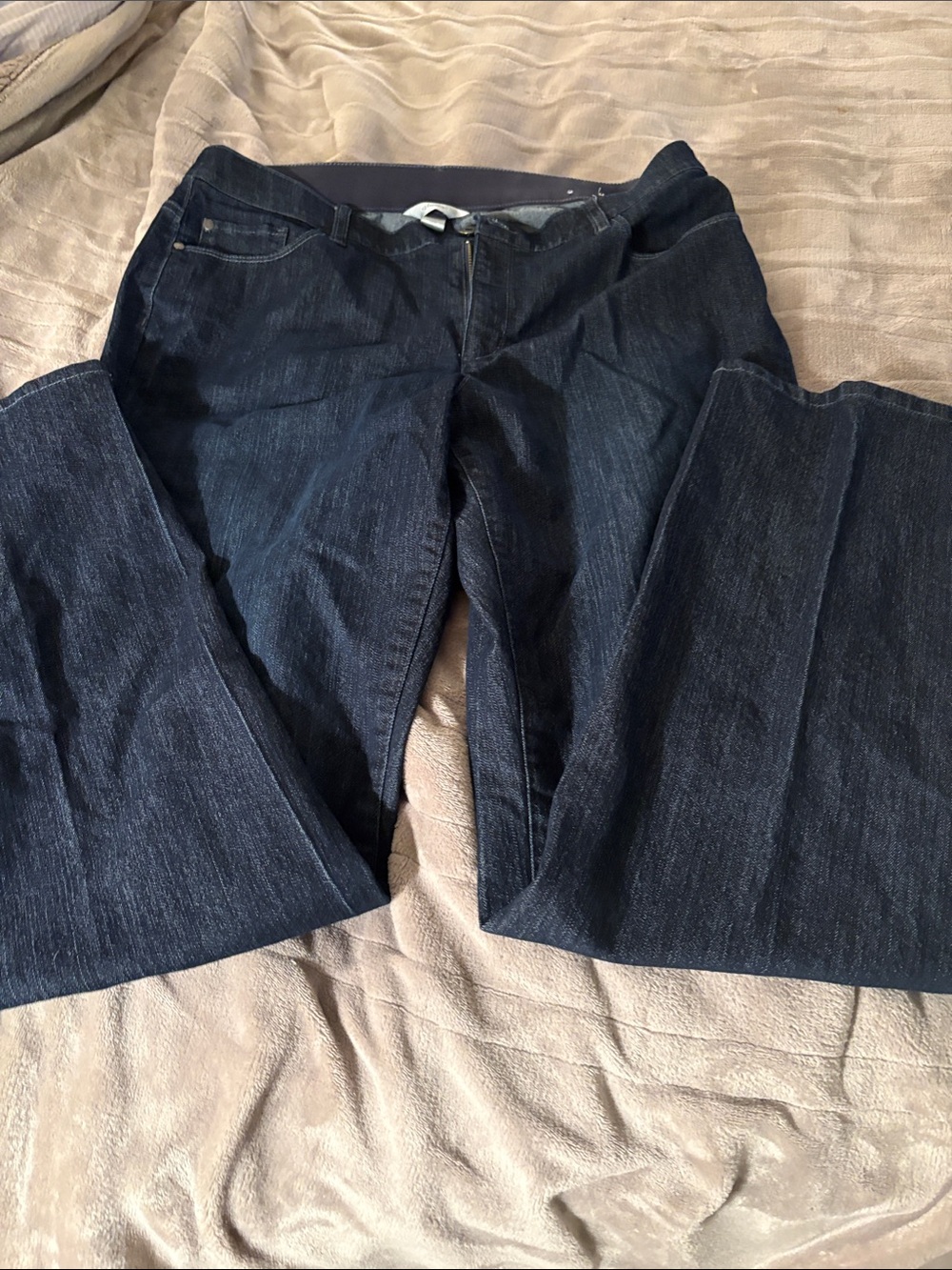 Dark Wash Blue Straight Leg Jeans-16W tall -CJ BANKS